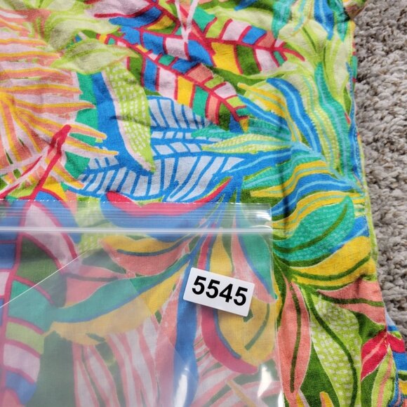 C&C California Shirt Womens Small 100% Linen Short Sleeve Button Front Floral - Picture 6 of 6